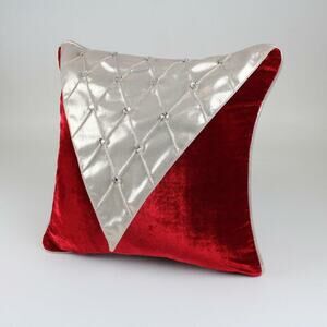 Red Velvet Christmas Pillow and Matching Table Runner Luxury Holiday Home Decor